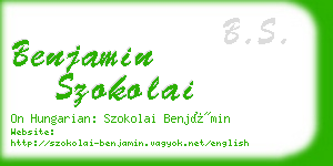 benjamin szokolai business card